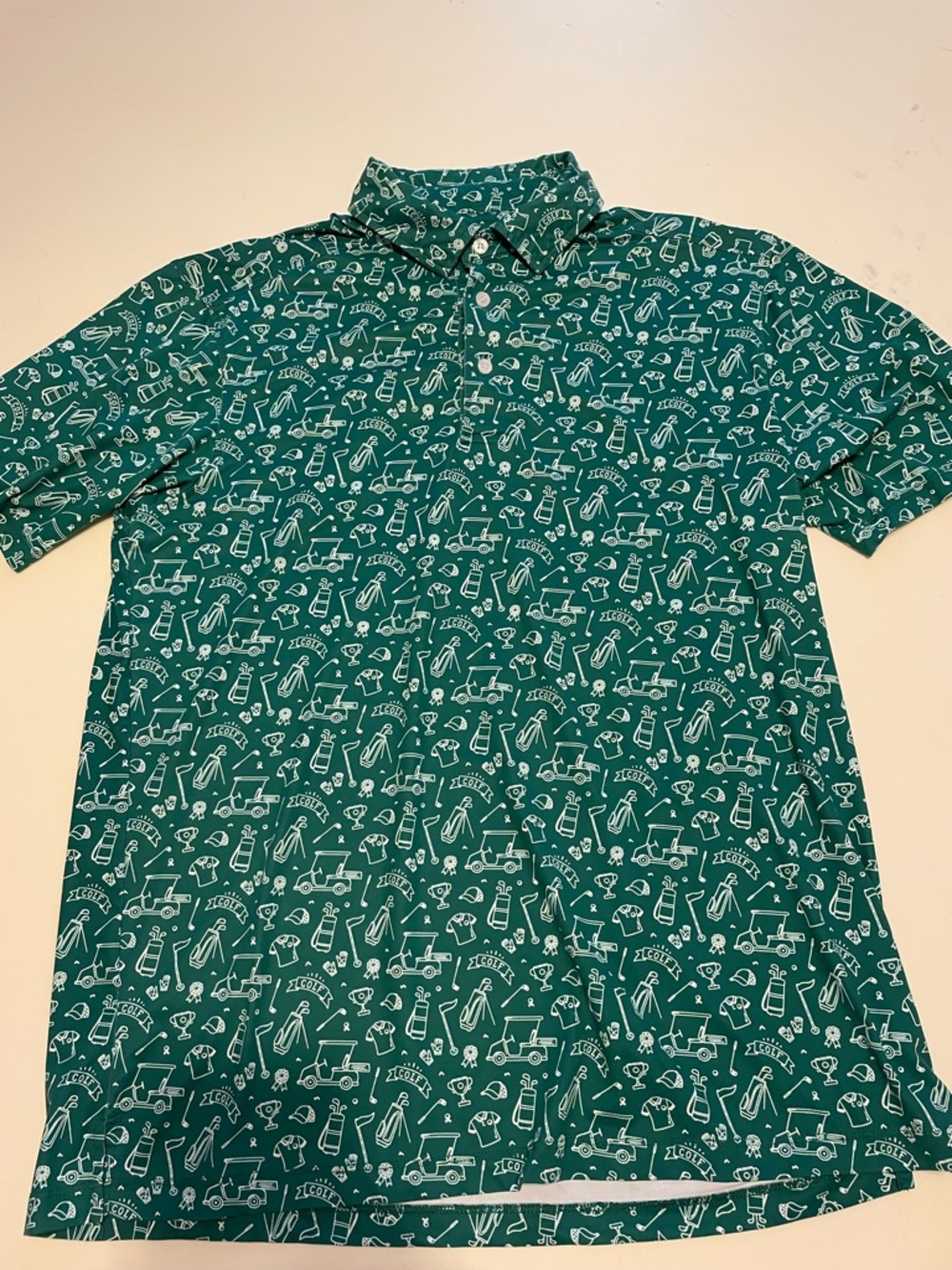 Meripex Apparel Men's green Golf Print Polo Shirt S